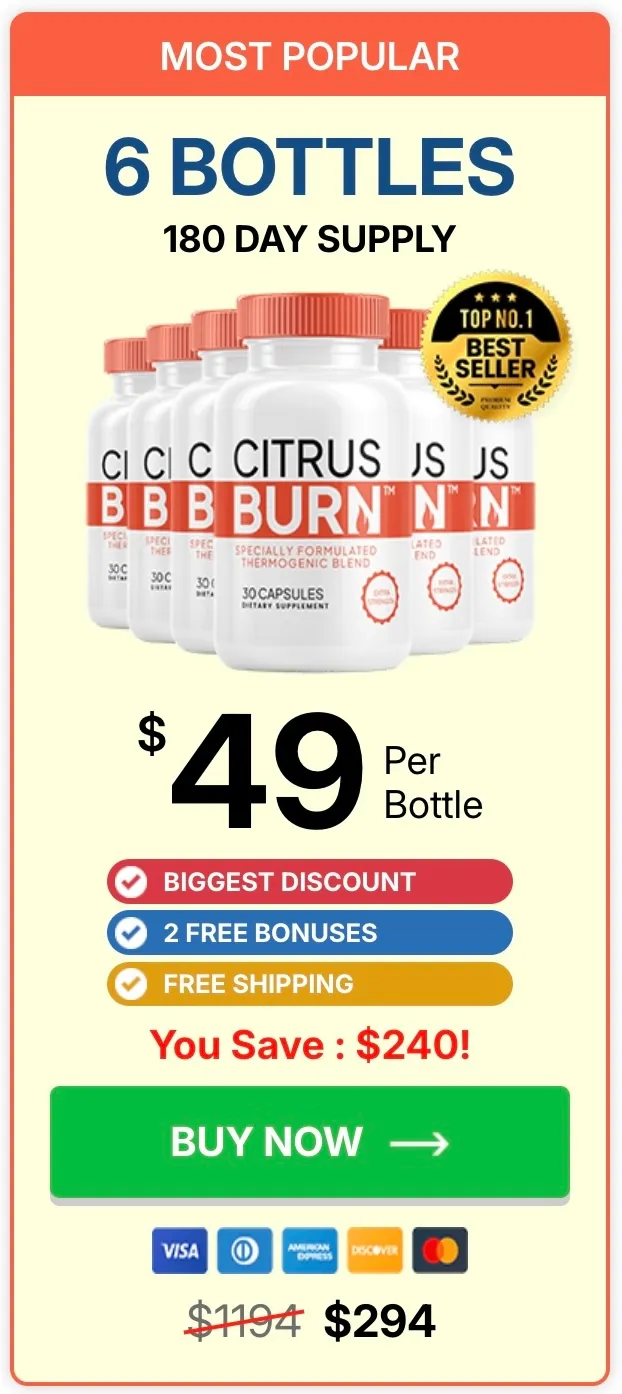 CitrusBurn 180 day supply six bottle option